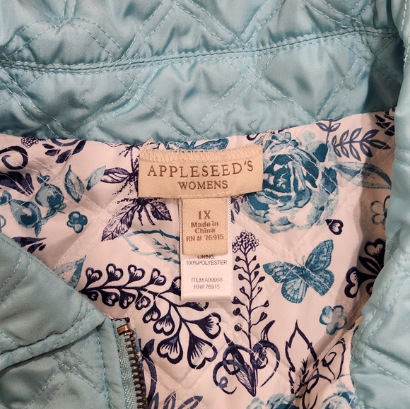 Appleseed's Women's Floral Zip-up Vest - Plus Size 1X - Reversible - Picture 2 of 4